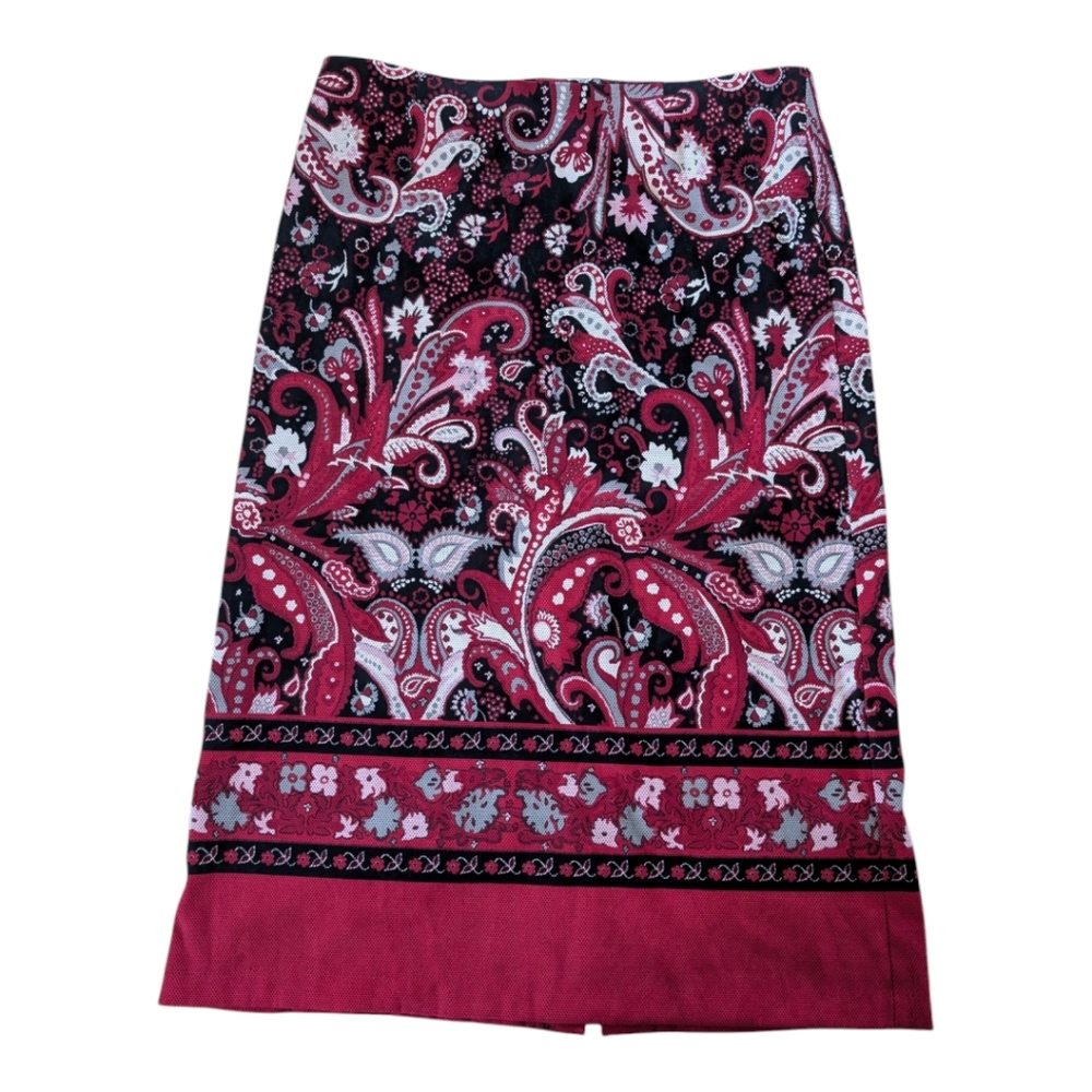 Christopher & Banks Paisley Floral Midi Skirt Size 12